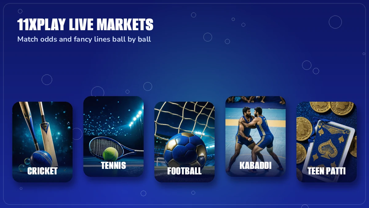 Game card grid on 11xPlay Live with Dragon Tiger, roulette, Andar Bahar and baccarat tiles