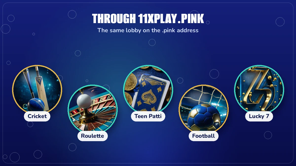 11xplay pink bubble collage of Aviator, Teen Patti and Andar Bahar game tiles on the same 11xPlay account