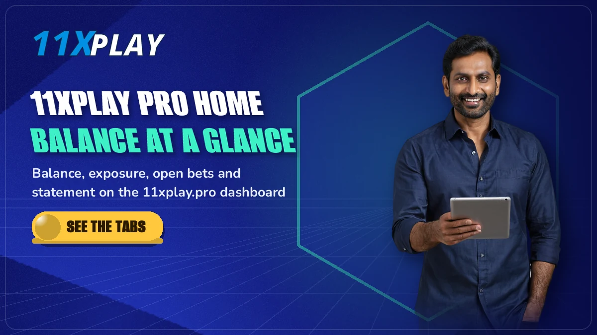 https 11xplay pro dashboard banner with balance, exposure and sport tabs shown after sign-in
