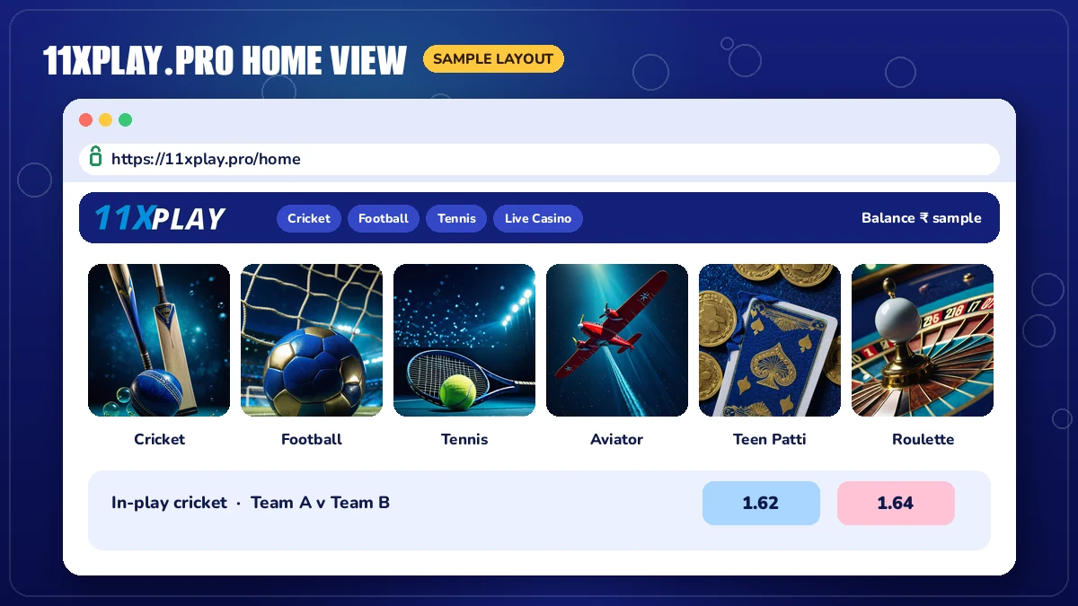 11xplay pro address bar with padlock and the sign-in fields for the same 11xPlay ID